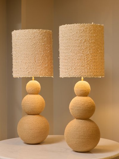 Pair of rope-wrapped table lamps