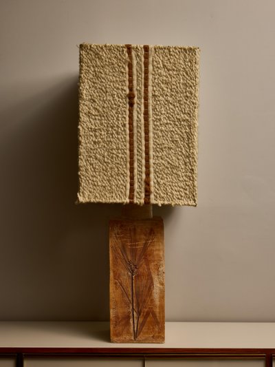 Large square desk lamp with original lampshade