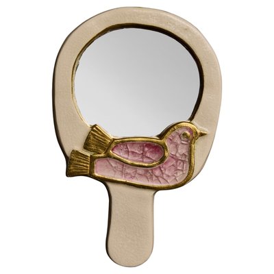 Mithe Espelt hand mirror with ceramic frame