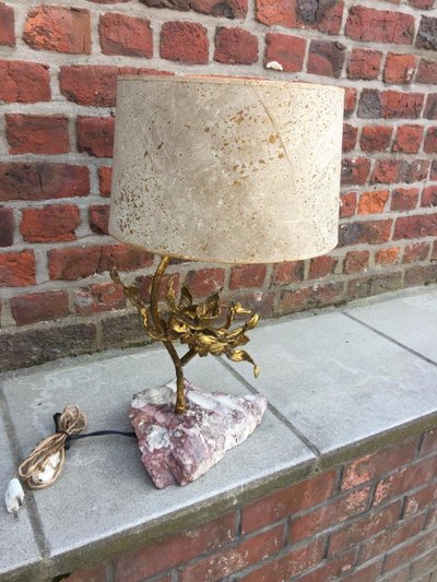 Paul Moerenhout, bronze sculpture lamp on a marble base, signed, circa 1970
