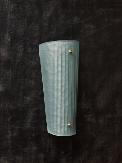 Teal Smoked Murano Glass Fluted Wall Sconces