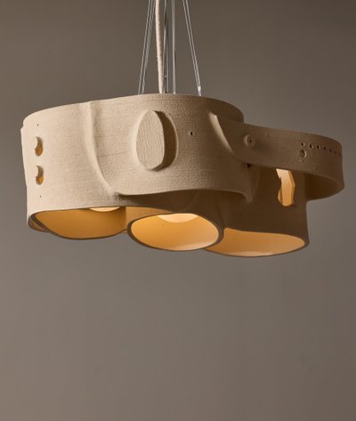 Petit lustre en céramique d'Olivia Cognet