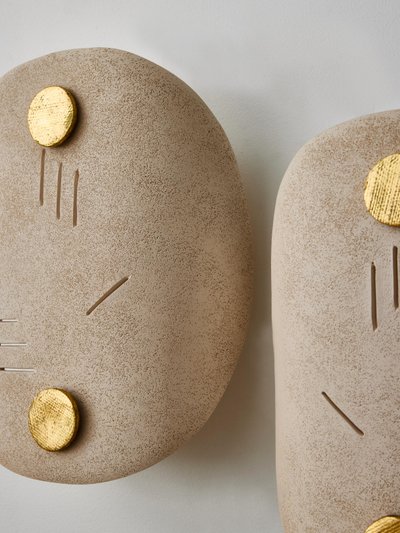 Earthenware Mask O wall lights by Françoise Bergaglia
