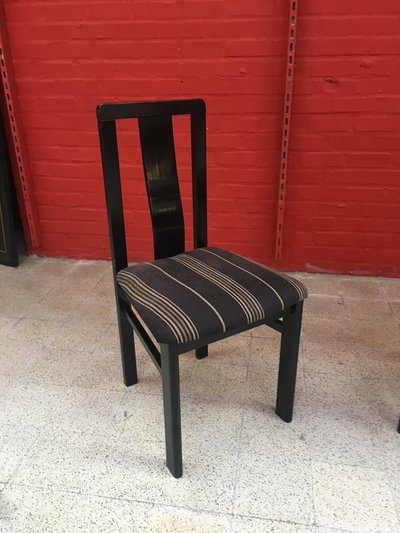 De Coene, 6 Stühle aus geschwärzter Eiche, ca. 1950/1960