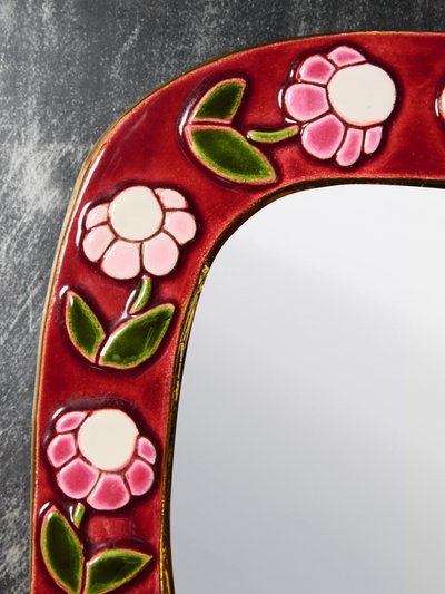 Miroir en céramique Mithé Espelt de Mesange et Fleurs