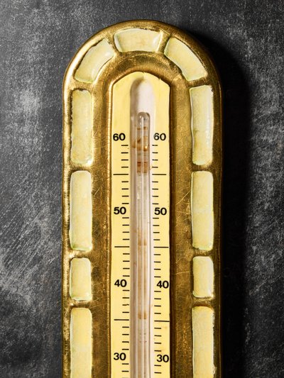 Oval ceramic thermometer by Mithé Espelt