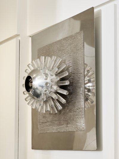 Metal and polycarbonate wall lights by Gaetano Missaglia