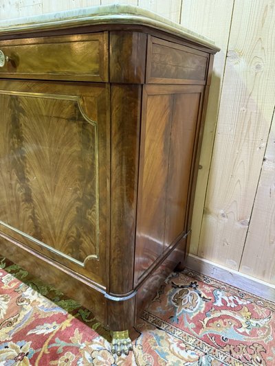 Credenza d'epoca restauro in mogano e filetti di ottone