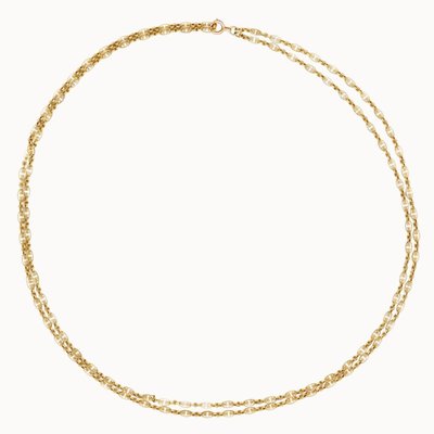 Antike Sautoir-Halskette aus Gelbgold