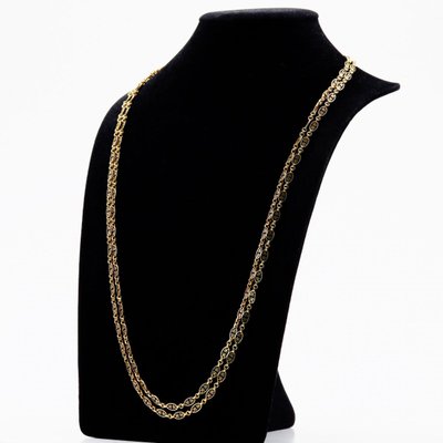 Antike Sautoir-Halskette aus Gelbgold