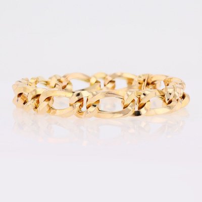 Bracelet or rose gourmette alternée