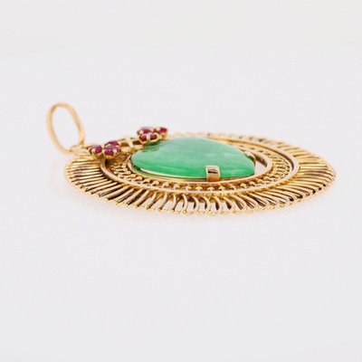 Pendentif or jaune jade cœur