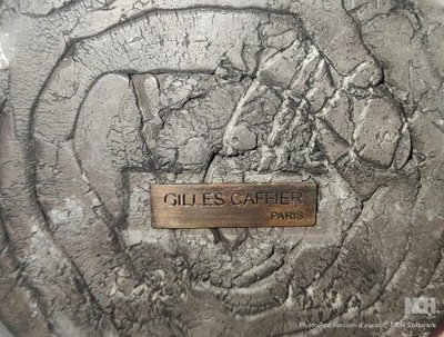 Gilles CAFFIER (1963) large textured ceramic vase, signed and dated