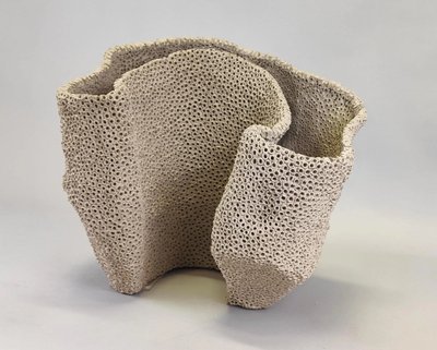 Gilles CAFFIER (1963) free-form ceramic vase, signed and dated