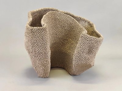 Gilles CAFFIER (1963) free-form ceramic vase, signed and dated