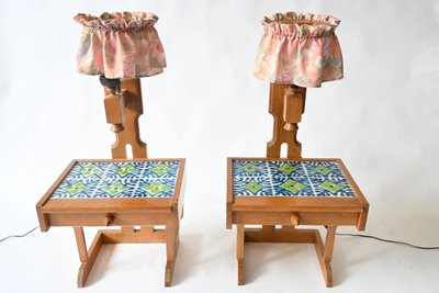 Guillerme et Chambron , coppia di comodini " Edition Votre Maison circa 1970