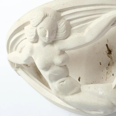 Art deco plaster wall lamp with naiad decoration circa 1930