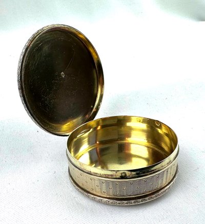 Small silver and vermeil box, 19th century