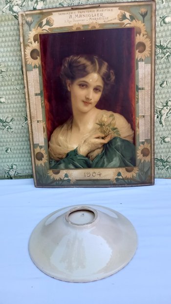 Art-deco Desvres earthenware cup