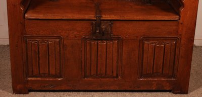 Oak Bench With Gothic Elements