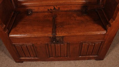 Oak Bench With Gothic Elements