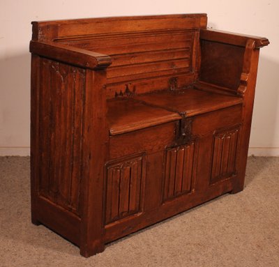 Oak Bench With Gothic Elements