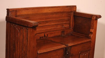 Oak Bench With Gothic Elements