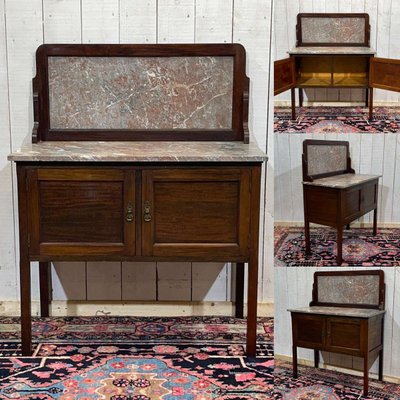 English mahogany and marble vanity, early 20th century