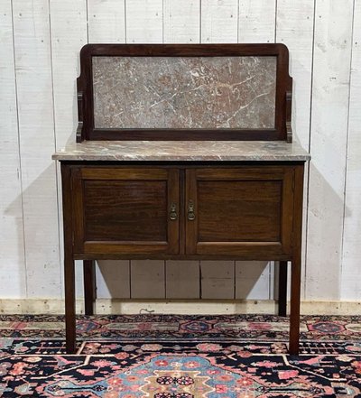 English mahogany and marble vanity, early 20th century
