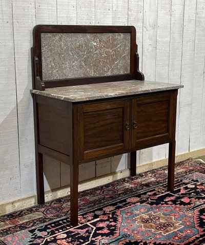 English mahogany and marble vanity, early 20th century