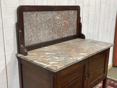 English mahogany and marble vanity, early 20th century