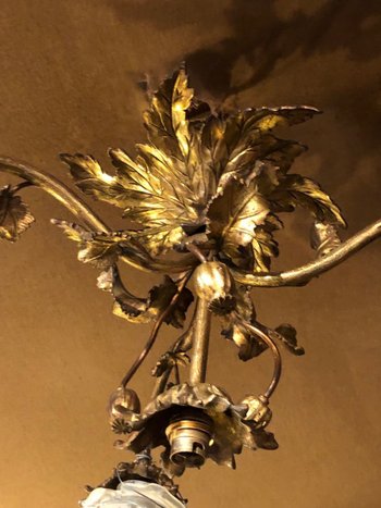Chandelier - Ceiling light - Art Nouveau - Gilded bronze - About 1900