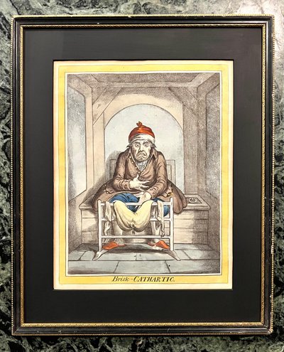 A James GILLRAY - Brisk Cathartic - Hand-colored etching - Humphrey edition 1804