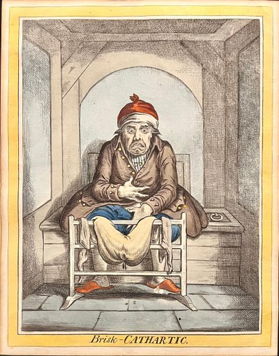 A James GILLRAY - Brisk Cathartic - Hand-colored etching - Humphrey edition 1804
