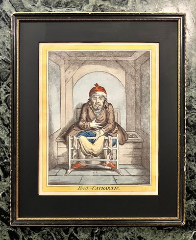 A James GILLRAY - Brisk Cathartic - Hand-colored etching - Humphrey edition 1804