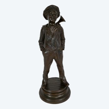 Bronze " L'Enfant au clairon ", by J. Rousseau - Early XXth century