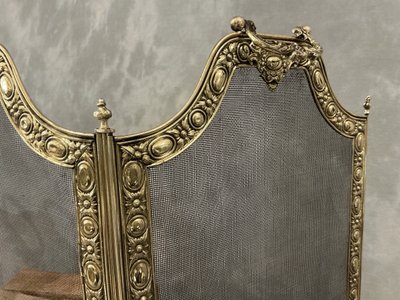 Antique 19th century pressed brass mantelpiece
