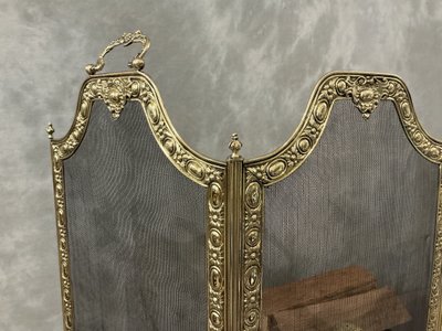 Antique 19th century pressed brass mantelpiece
