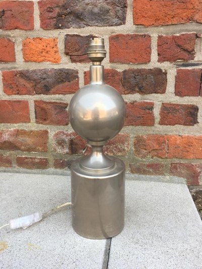 Maison Barbier, Metalllampe, ca. 1970, signiert