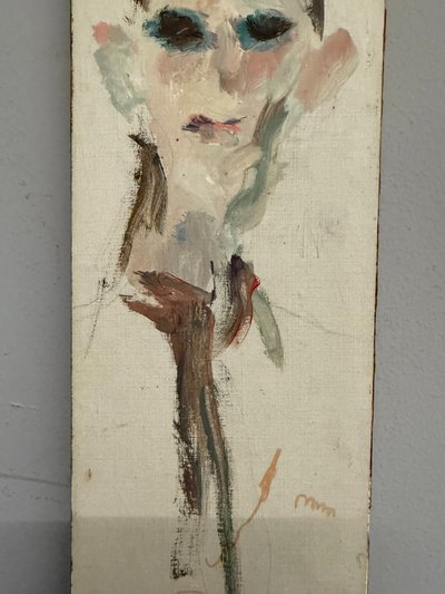 Ernesto TRECCANI (Milan 1920-2009) Garçon peint à l'huile sur toile, 46x16cm.