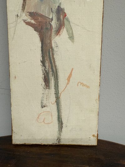 Ernesto TRECCANI (Milan 1920-2009) Garçon peint à l'huile sur toile, 46x16cm.