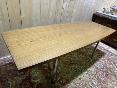 Italian wood and chrome dining table signed "TRAU"