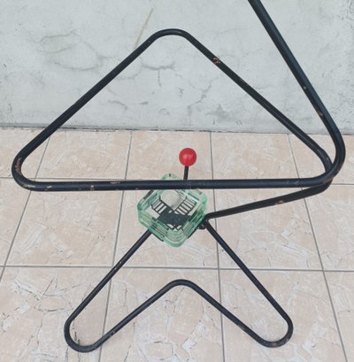 1950s coat rack, metal and wooden balls