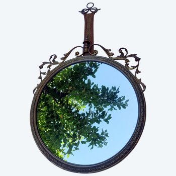 Round wall mirror in the Louis XV style (19th century)
