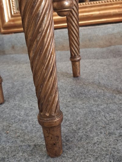 Klavierhocker Ende XIX vergoldetes Holz