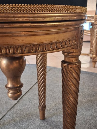 Klavierhocker Ende XIX vergoldetes Holz