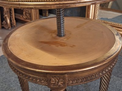 Klavierhocker Ende XIX vergoldetes Holz