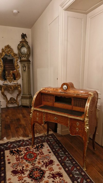 Bureau cylindre horloge Epoche Napoleon III