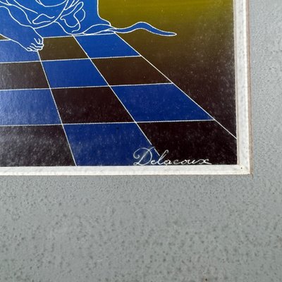 Acquerello di Delacoux, XX secolo, cornice dorata