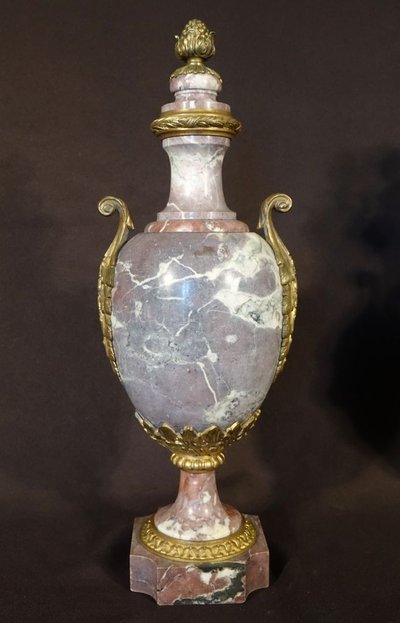 Pair Of Marble Covered Vases